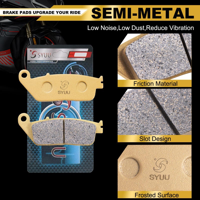S SYUU High-Performance Reliable Motorcycle Front Rear Brake Pads Compatible with CAN AM Spyder RS RS-S RT RT-S ST F3 F3-S F3-T 2013 2014 2015 2016 2017 2018 2019 2020 2021 2022 2023 2024 FA630F/631R - Image 3